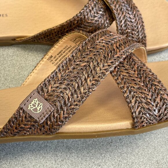 NEW Draper James Alex Women's 10  Brown Woven Flat Slide Sandals - Picture 2 of 7